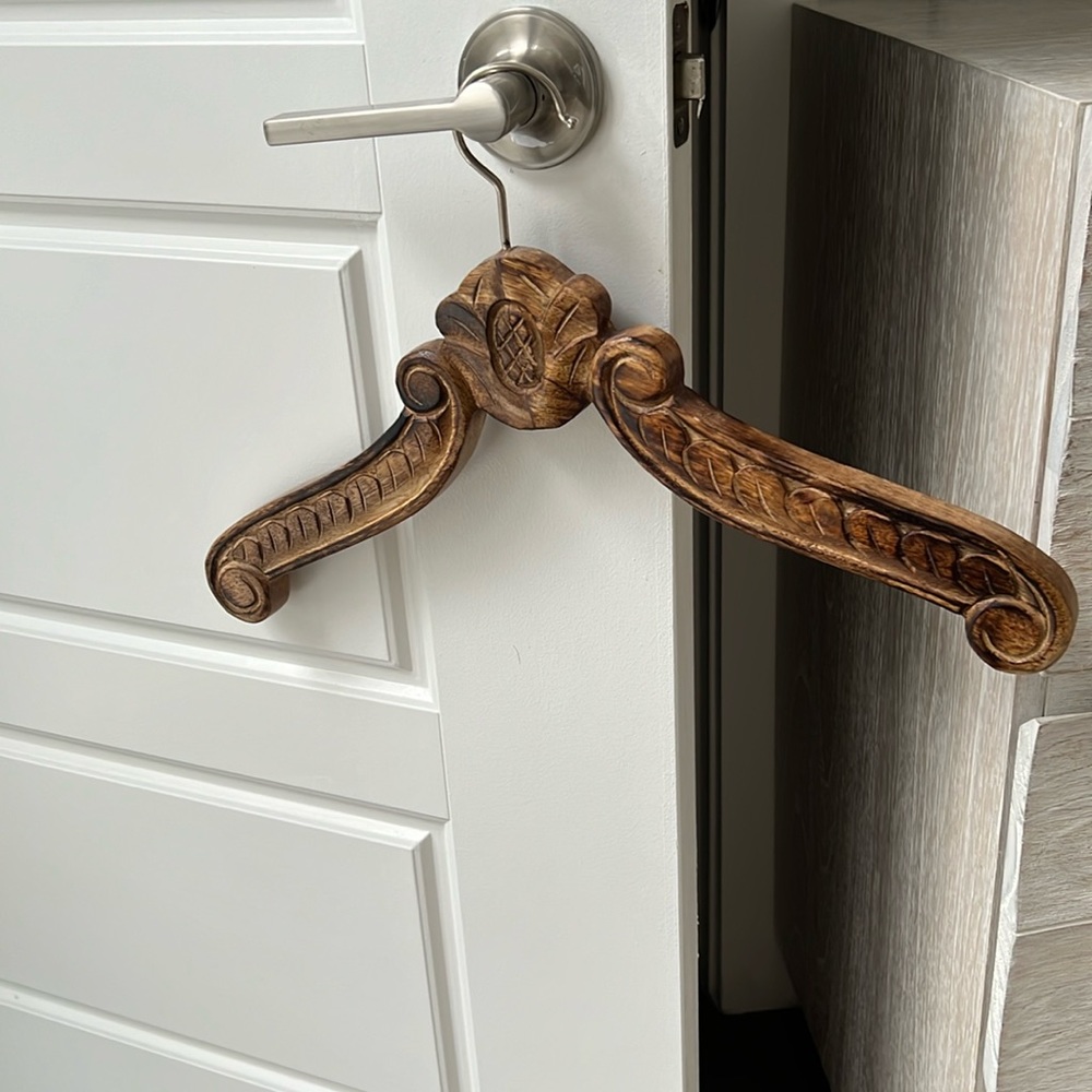 Wedding dress wood carved hanger